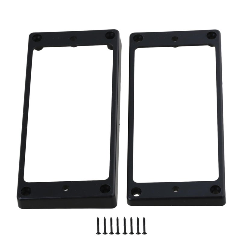 Lovermusic Set of 2 Flat Neck Bridge Pickup Frame 7 String Guitar 7 * 9 for Bridge Pickup and Flat Bottom 5 * 7 for Neck Black - Image 1